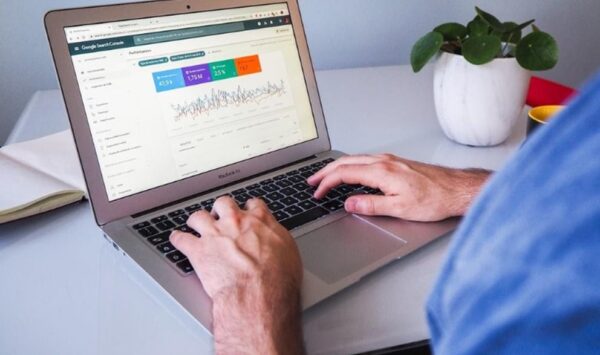 Person Looking at Google Search Console Data