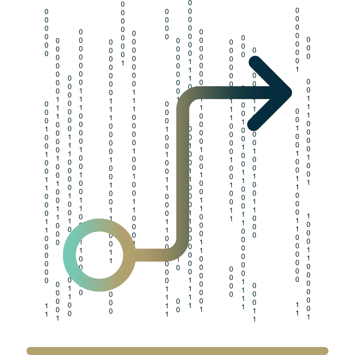Binary Code with A Stylish Arrow Facing Right Binary Code with A Stylish Arrow Facing Right
