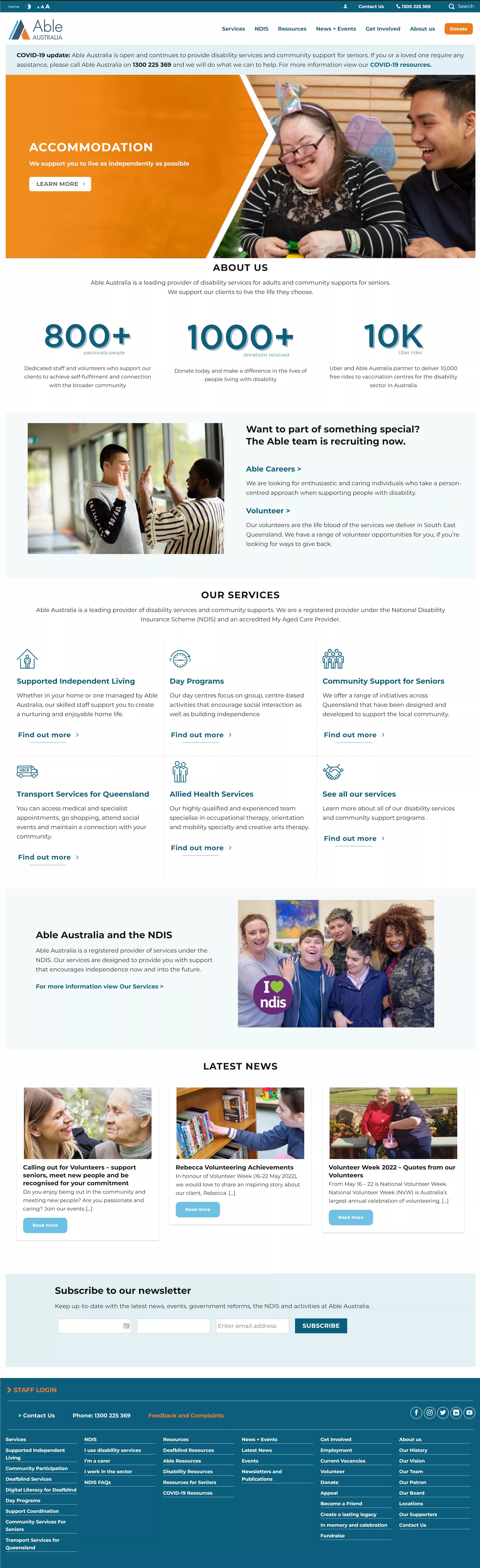 Able Australia Home Page Website Design