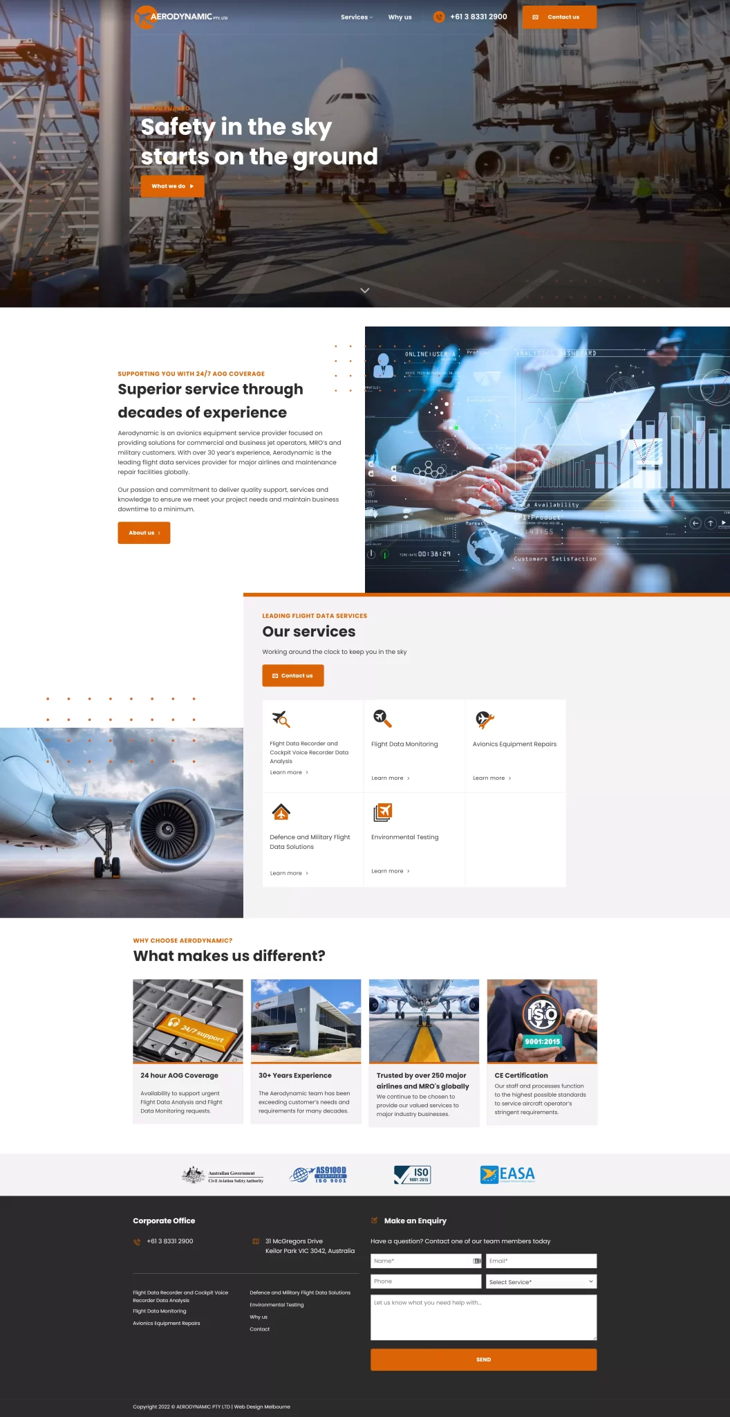 Aerodynamic Home Page Website Design