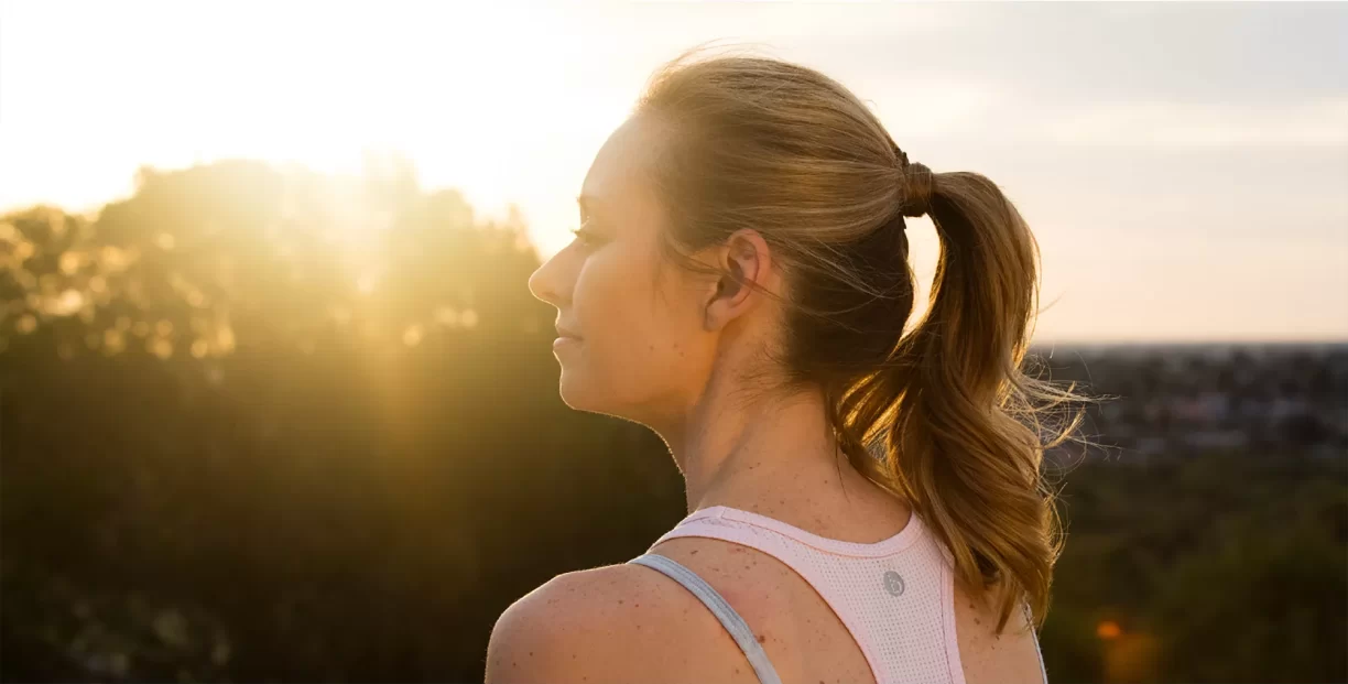 Back View of A Women During Sunset
