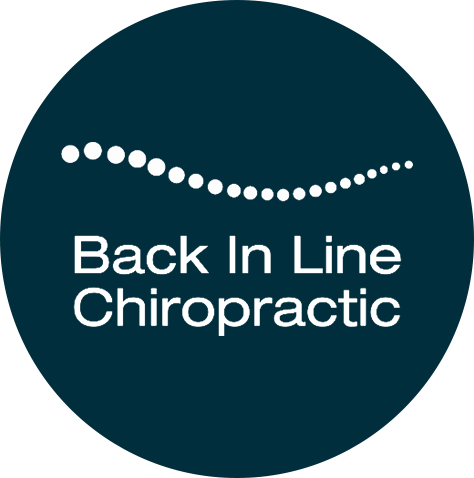 Back in line Chiropractic Navy Blue Logo