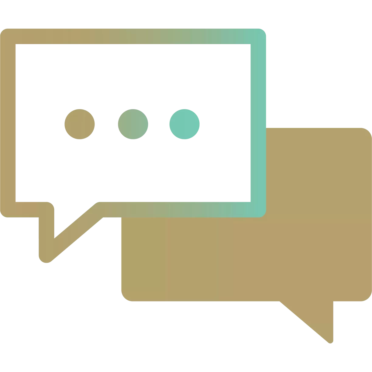 Gold Conversation Box Clipart