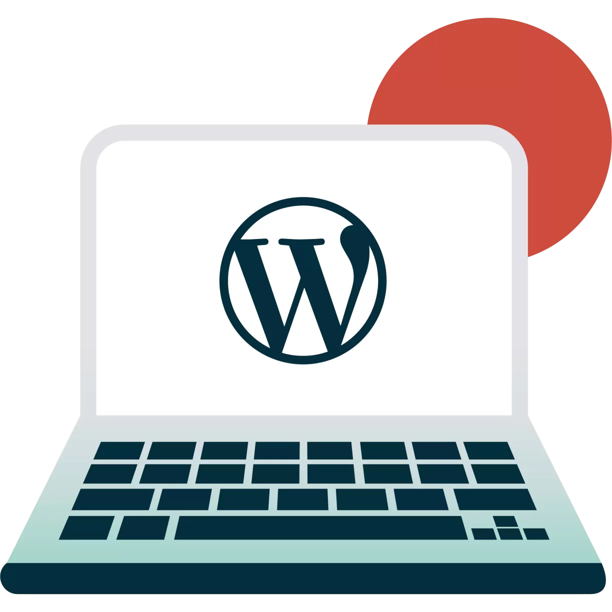 Green Laptop with WordPress Logo Clipart
