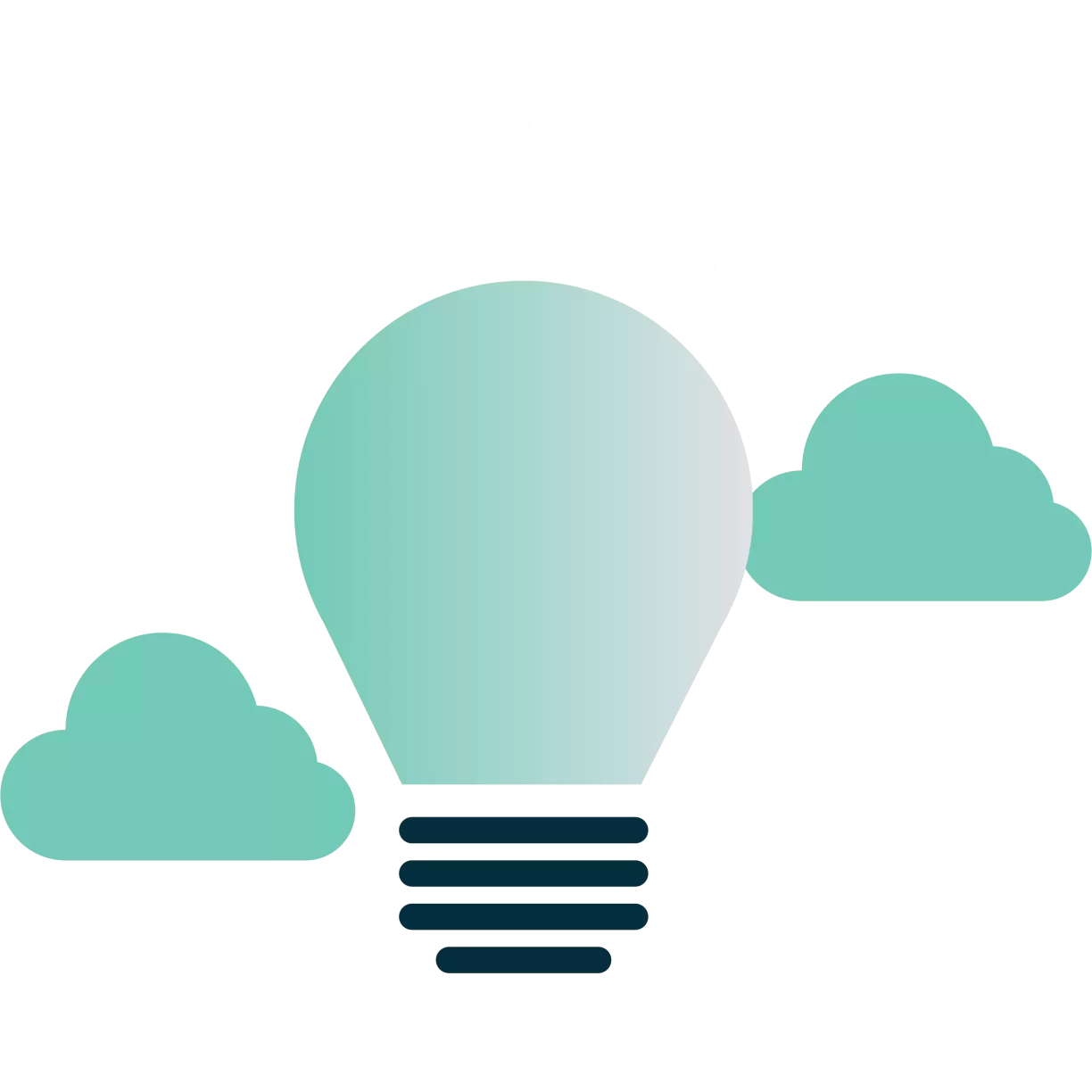 Green Light Bulb with Clouds Clipart Green Light Bulb with Clouds Clipart