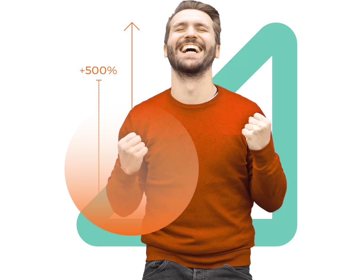 Happy Man in Orange Jumper Happy Man in Orange Jumper