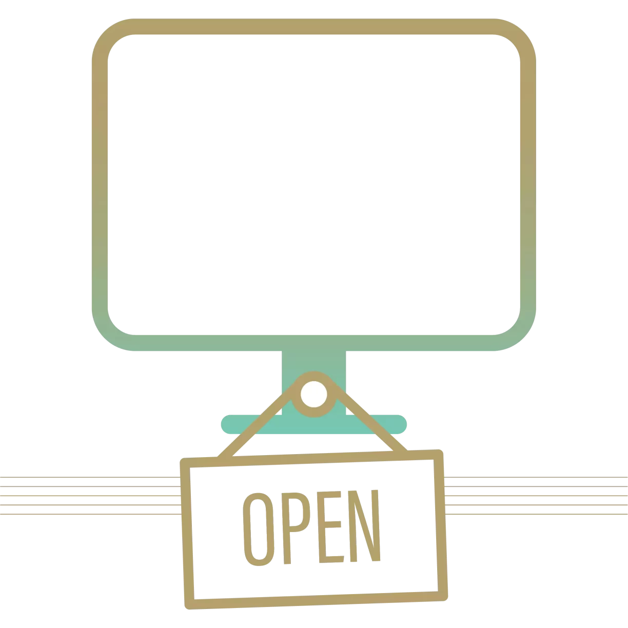 Monitor Screen with Open Signage