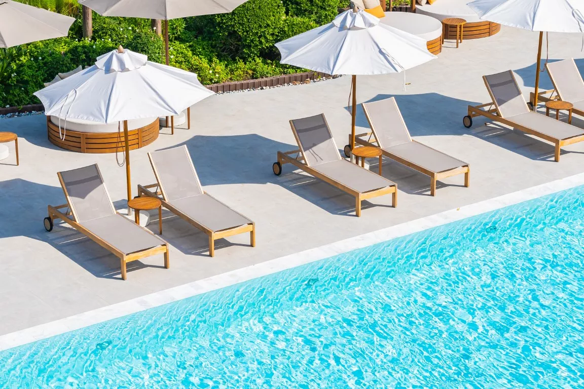 Outdoor Lounge Chairs by The Pool