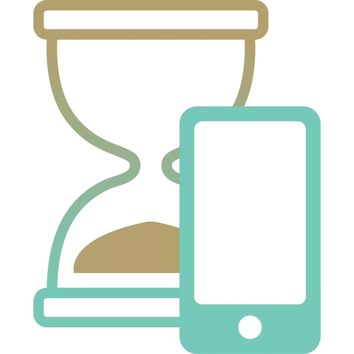 Sand Timer with Mobile Phone Clipart Sand Timer with Mobile Phone Clipart