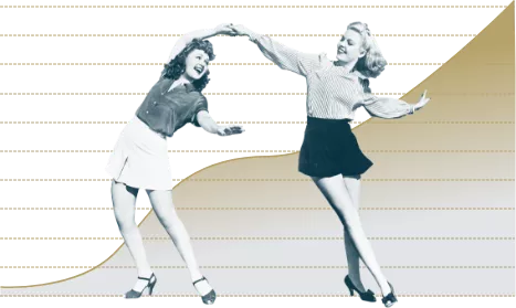 Two Women Happily Dancing