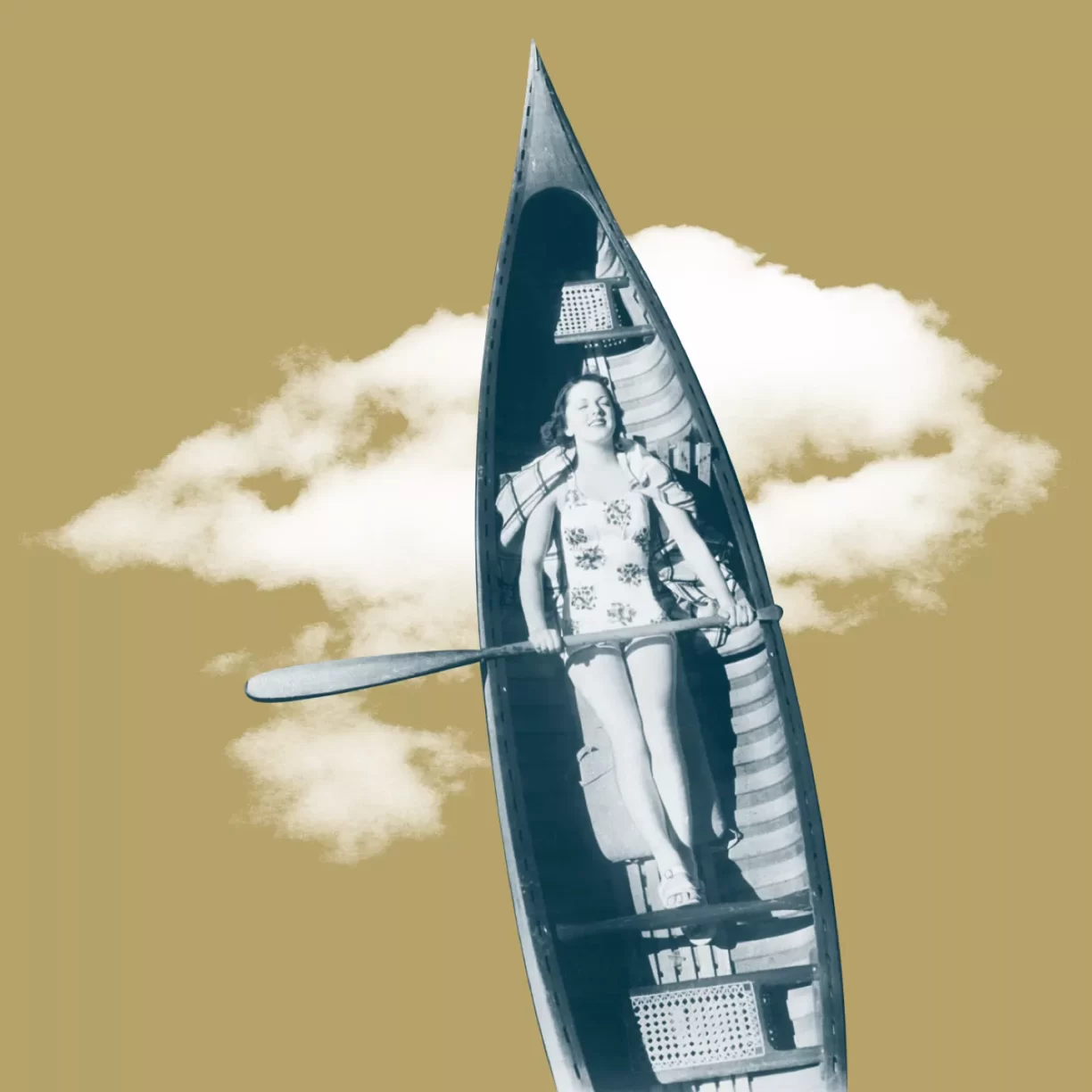 Woman Lying in A Rowing Boat