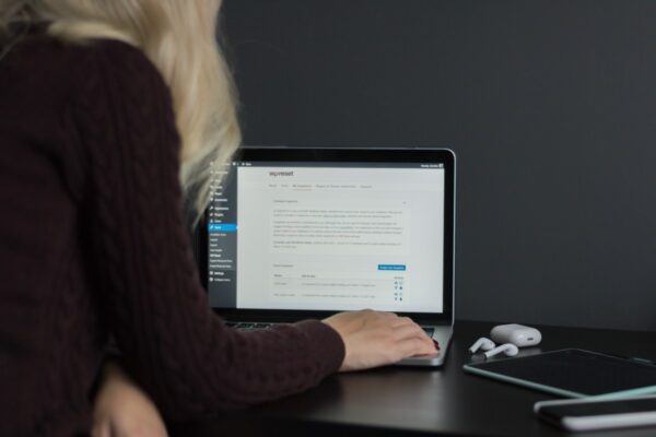 Woman Editing WordPress Website on the Frontend